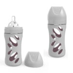 Biberão Anticólicas Vidro Twistshake 260ml Cinzento
