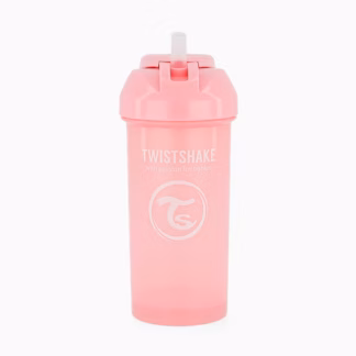 Copo com Palhinha Twistshake 360ml Rosa Pastel