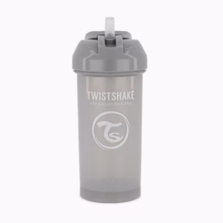 Copo com Palhinha Twistshake 360ml Cinzento