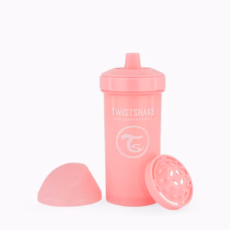 Copo de Aprendizagem Twistshake Kid Cup Fruit Splash 360ml 12m+ Rosa Pastel