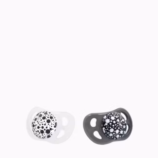 Chupetas de Silicone Twistshake 0-6m Preto e Branco x 2 Un