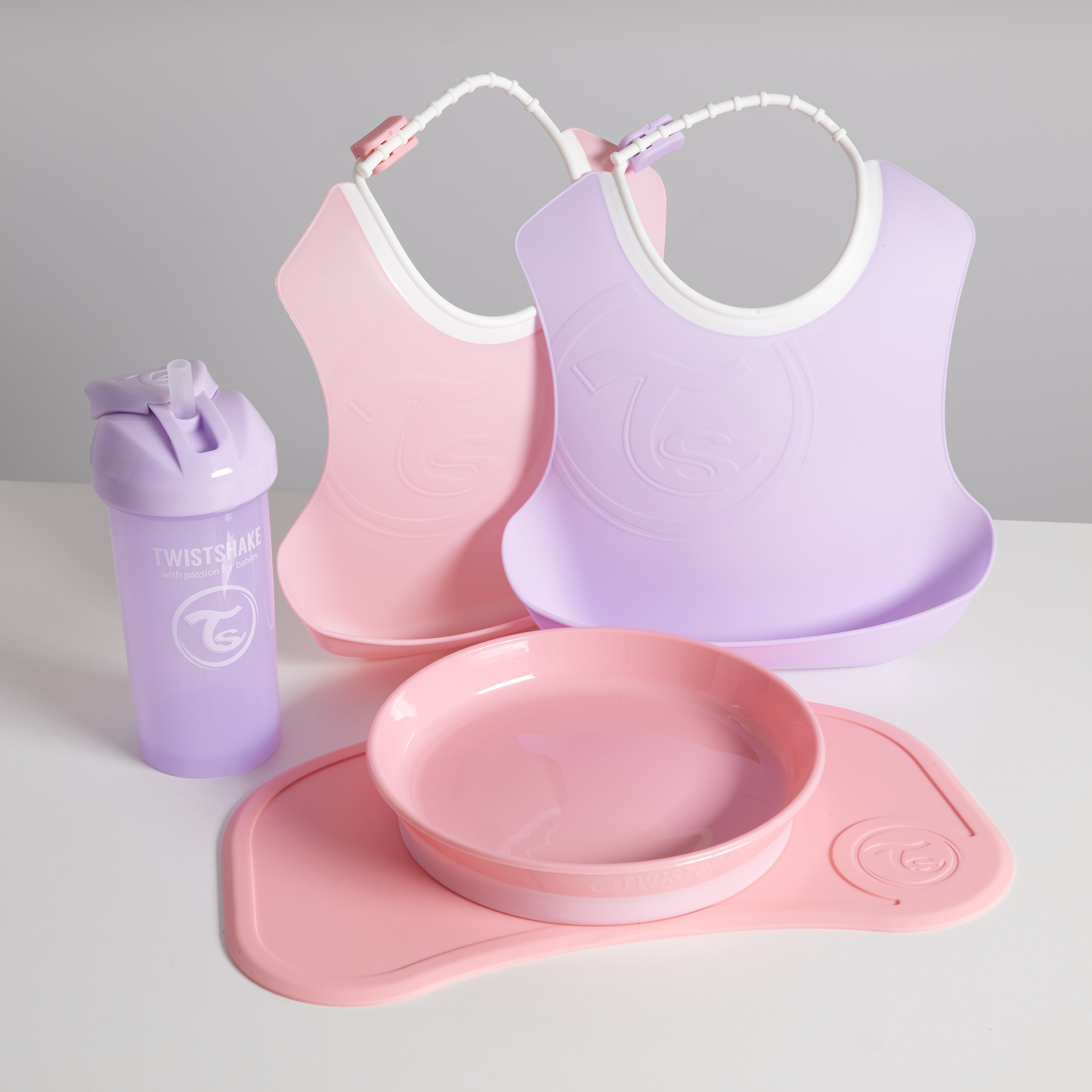 Babetes Silicone Twistshake Rosa Pastel e Lilás 4m+ x 2 Un - Image 2