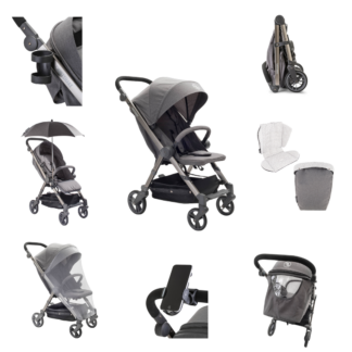 Conjunto Completo Carrinho Twistshake + 6 Acessórios Cinza